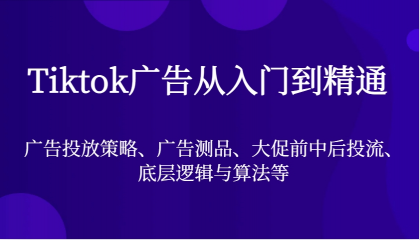 Tiktok广告从入门到精通，广告投放策略、广告测品、大促前中后投流、底层逻辑与算法等-颜夕资源网-第18张图片