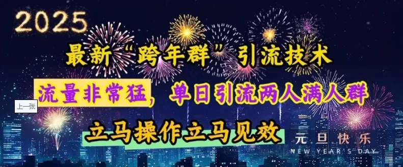 “跨年群”引流，流量非常猛，单日引流两人满人群，立马操作立马见效【揭秘】-颜夕资源网-第18张图片