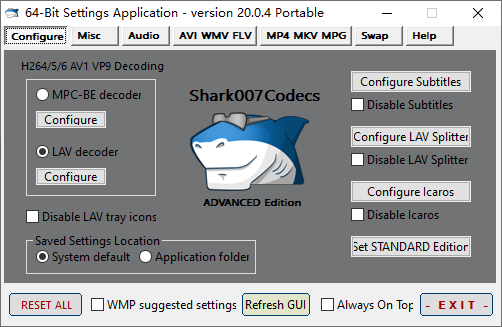 Shark007 Codecs 多媒体编解码器套件 v20.0.5 绿色版-颜夕资源网-第18张图片