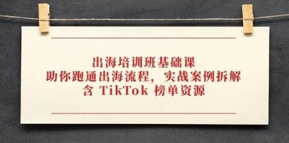 出海培训班基础课，助你跑通出海流程，实战案例拆解，含 TikTok 榜单资源-颜夕资源网-第18张图片