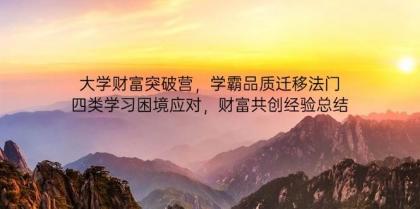 大学财富突破营，学霸品质迁移法门，四类学习困境应对，财富共创经验总结-颜夕资源网-第18张图片