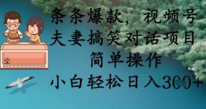 条条爆款，视频号夫妻搞笑对话项目，简单操作，小白轻松日入3张-颜夕资源网-第18张图片