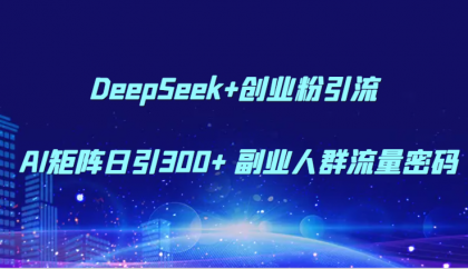 DeepSeek+创业粉引流 AI矩阵日引300+ 副业人群流量密码-颜夕资源网-第18张图片
