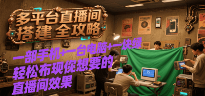 多平台直播间搭建全攻略,一部手机+一台电脑+一块绿布轻松实现你想要的直播间效果-颜夕资源网-第18张图片 多平台直播间搭建全攻略,一部手机+一台电脑+一块绿布轻松实现你想要的直播间效果-颜夕资源网-第18张图片