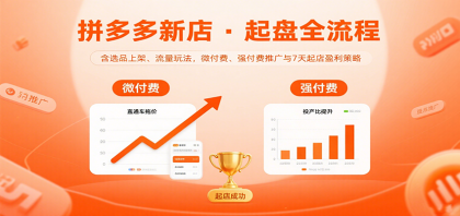 拼多多新店起盘全流程，含选品上架、流量玩法，微付费、强付费推广与7天起店盈利策略-颜夕资源网-第18张图片