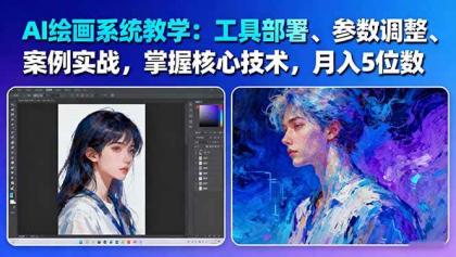 AI绘画系统教学:工具部署+参数调整+案例实战+核心技术,月入5位数-61节课-颜夕资源网-第18张图片 AI绘画系统教学:工具部署+参数调整+案例实战+核心技术,月入5位数-61节课-颜夕资源网-第18张图片