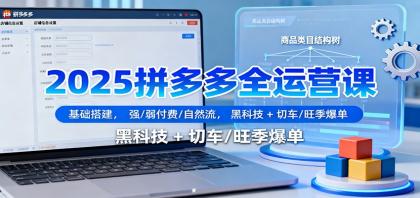 2025拼多多全运营课:基础搭建,强/弱付费/自然流,黑科技 + 切车/旺季爆单-颜夕资源网-第18张图片 2025拼多多全运营课:基础搭建,强/弱付费/自然流,黑科技 + 切车/旺季爆单-颜夕资源网-第18张图片