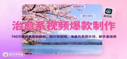 治愈系视频爆款制作，700万播放量案例解析，图片转视频，海量风景提示词，新手直接用-颜夕资源网-第18张图片