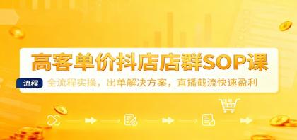 高客单价抖店店群SOP课：全流程实操，出单解决方案，直播截流快速盈利-颜夕资源网-第18张图片