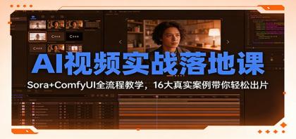 AI视频实战落地课:Sora+ComfyUI全流程教学,16大真实案例带你轻松出片-颜夕资源网-第18张图片 AI视频实战落地课:Sora+ComfyUI全流程教学,16大真实案例带你轻松出片-颜夕资源网-第18张图片