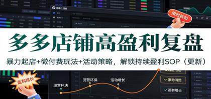 多多店铺高盈利复盘：暴力起店+微付费玩法+活动策略，解锁持续盈利SOP（更新）-颜夕资源网-第18张图片