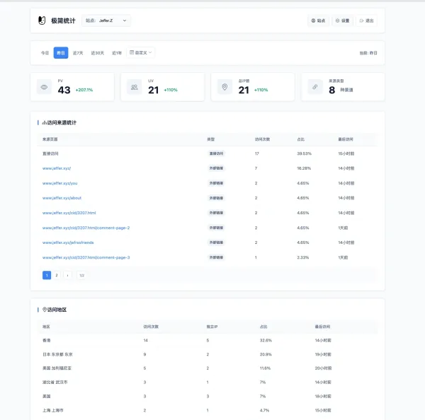 PHP网站统计系统 极简统计 支持宝塔本地部署-颜夕资源网-第18张图片